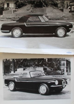 Alfa Romeo 1900 Sprint Touring Super Leggera Cabriolet 1955 zwei Werksfotos (4839)
